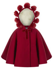 Baby Pom-Pom Cape, Red (RED), large