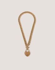 Heart Padlock T-Bar Necklace, , large