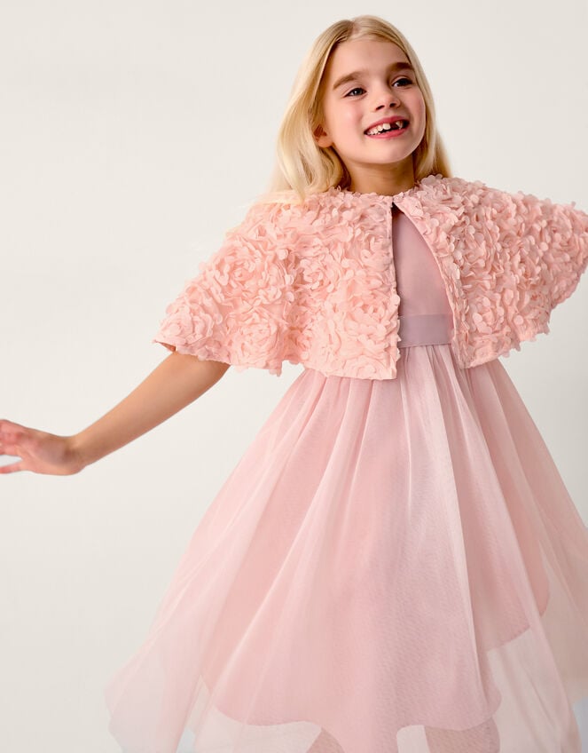 Rose Appliqu&eacute; Cape, Pink (PALE PINK), large