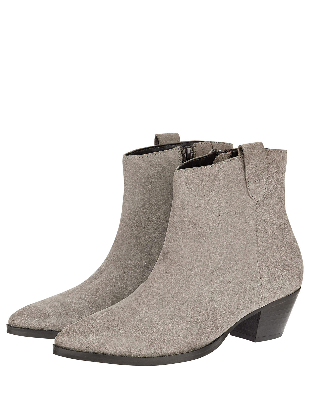grey suede western boots