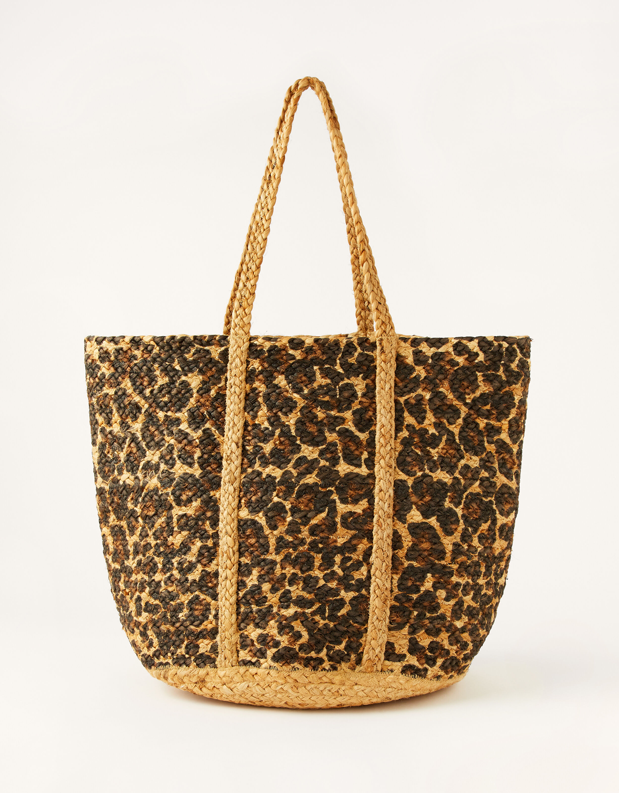 Animal Print Jute Shopper Bag