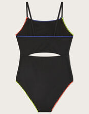 Stitch Cut-Out Swimsuit, Black (BLACK), large