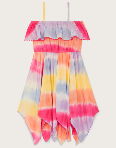 Tie Dye Frill Hanky Hem Dress Multi, Multi (MULTI), large