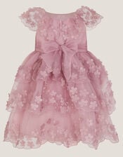 Baby Appliqu&eacute; Scallop Party Dress, Pink (DUSKY PINK), large