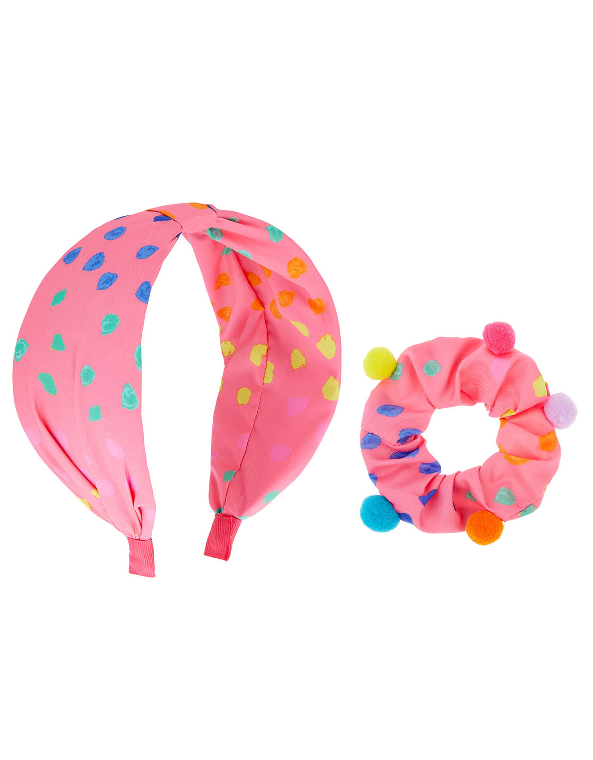 Polka Dot and Pom-Pom Hair Set, , large