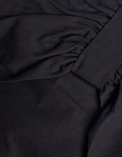 Bow Asymmetrical Playsuit, Black (BLACK), large