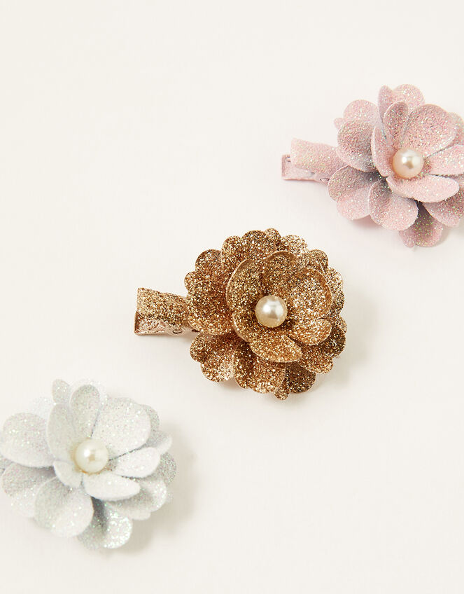 Glitter Flower Clip Set, , large