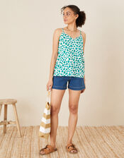 Animal Print Cami in LENZING™ ECOVERO™, Green (GREEN), large