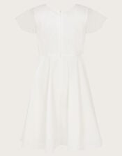Charlotte Embroidered Dress and Cape, Ivory (IVORY), large