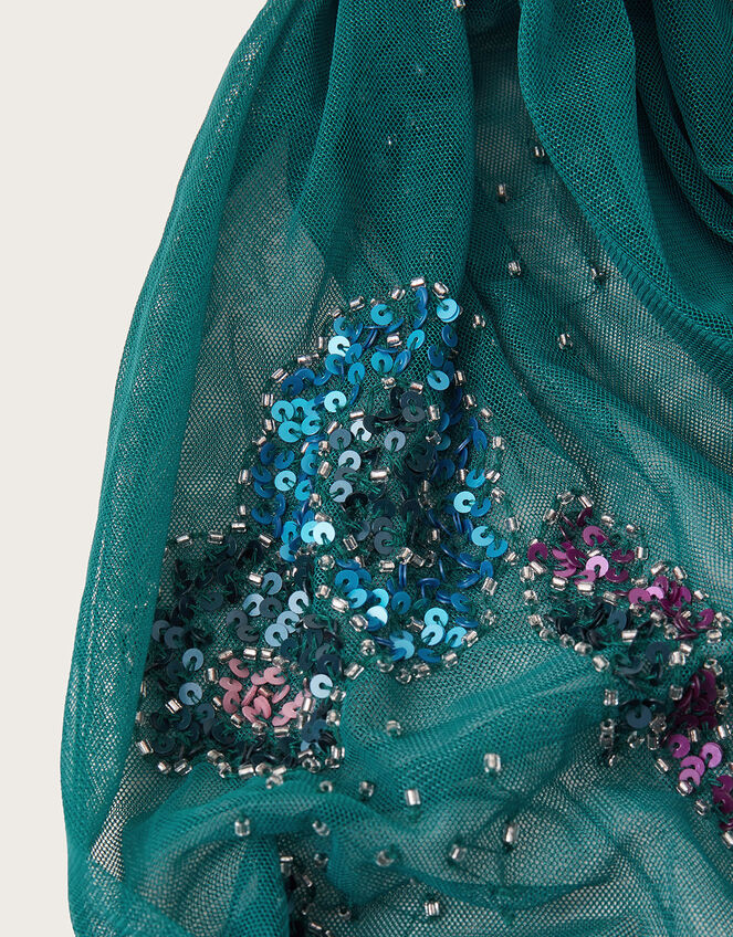 Sequin Net Scarf, , large