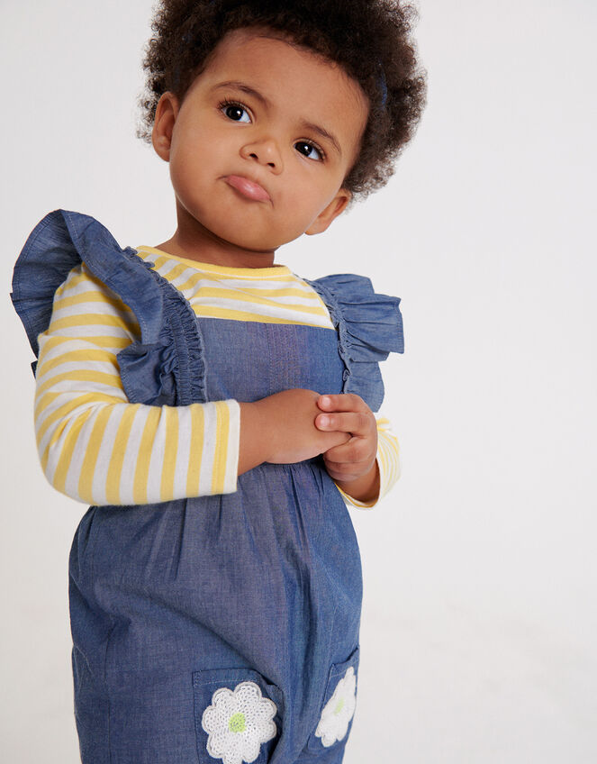 Baby Daisy Dungarees Set, Blue (BLUE), large