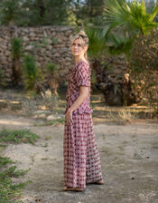 Lyrical Sisters Hourglass Print Trousers, Brown (BROWN), large