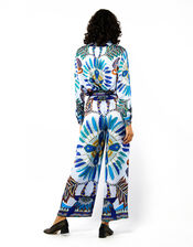 Wild Athena Feather Print Trousers, Blue (BLUE), large