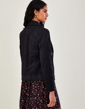 Stacy-Ann Suedette Biker Jacker, Black (BLACK), large