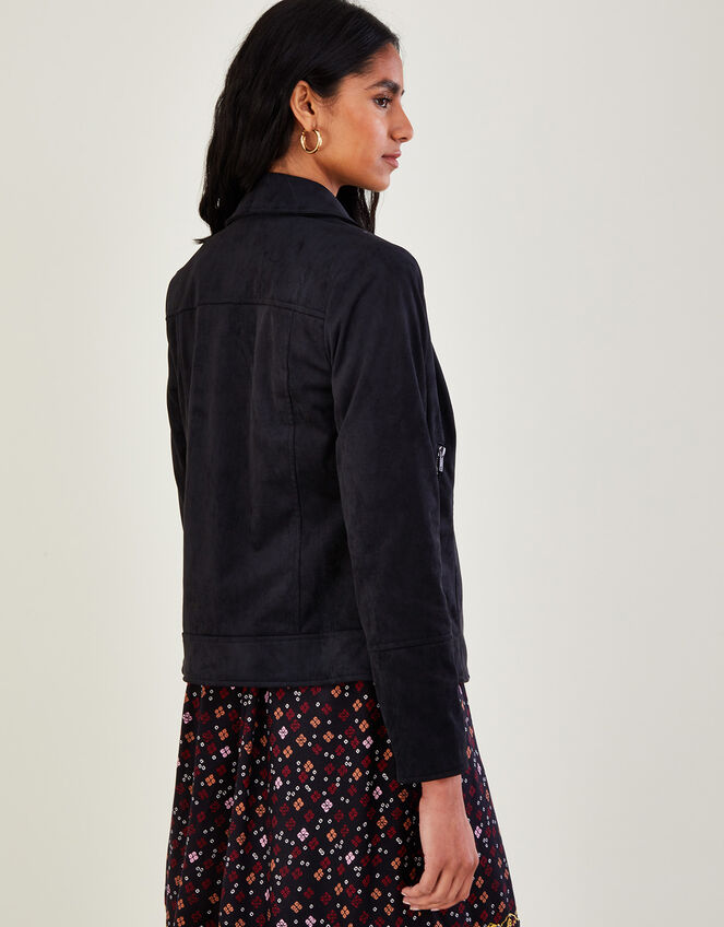Stacy-Ann Suedette Biker Jacker, Black (BLACK), large