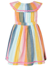 Baby Molly Striped Dress in Linen Blend, Pink (PINK), large