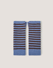 Stripe Knitted Wrist Warmers, , large