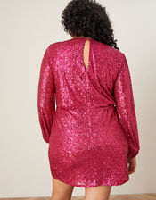 Sasha Sequin Shift Dress, Pink (PINK), large