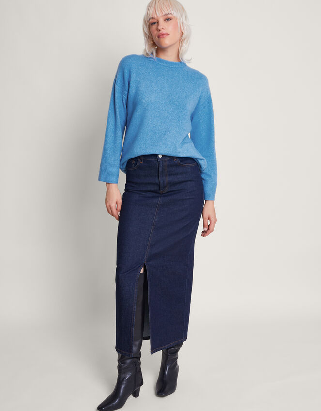 Zoya Side Zip Sweater, Blue (BLUE), large