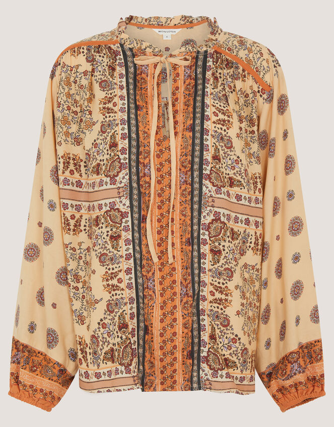 Ines Floral Print Blouse, Natural (STONE), large