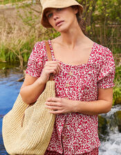 Sunita Printed Top in LENZING™ ECOVERO™, Red (RED), large
