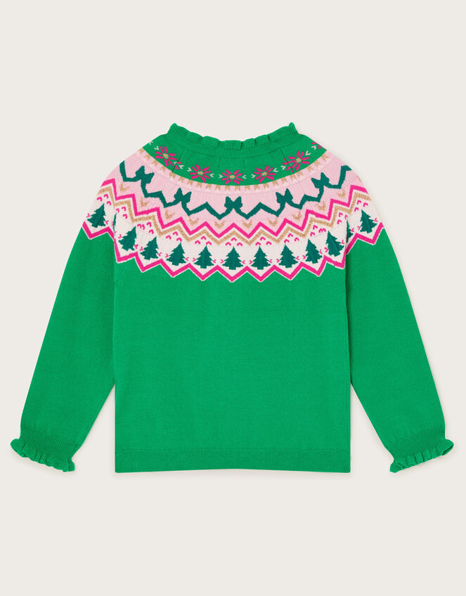 Christmas Fair Isle Cardigan, Green (GREEN), large