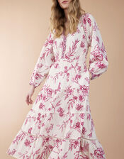 East Philomena Print Midi Dress, Pink (PINK), large
