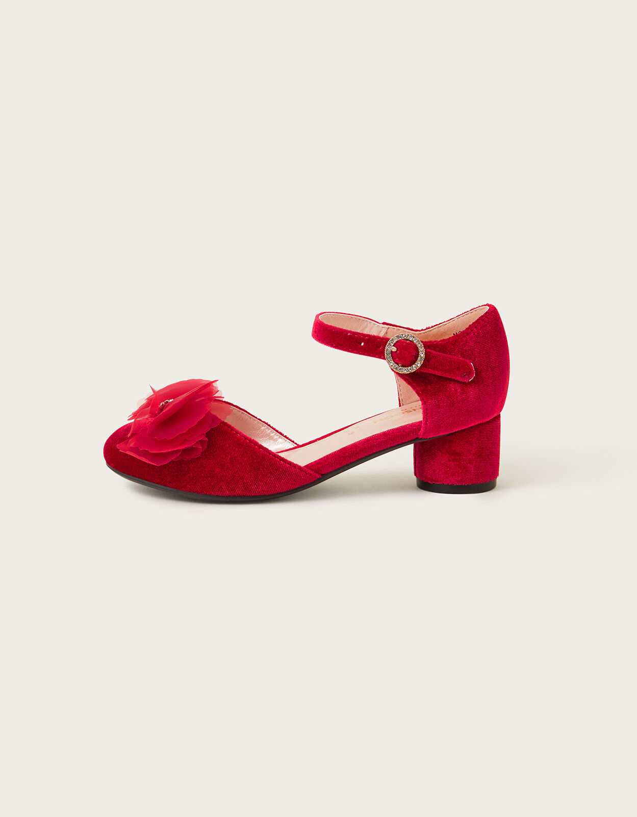 Red velvet block heels best sale