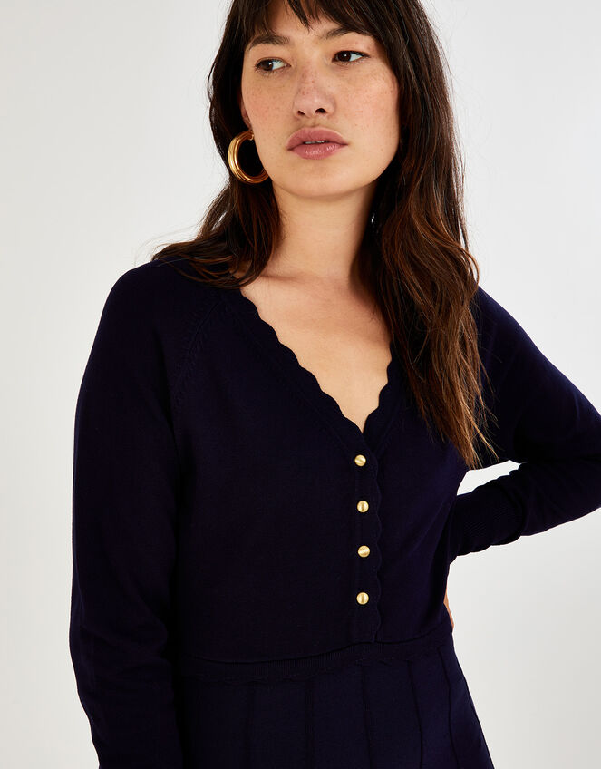 Knit Midi Dress with LENZING™ ECOVERO™, Blue (NAVY), large