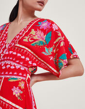 Sandie Floral Print Maxi Dress, Red (RED), large