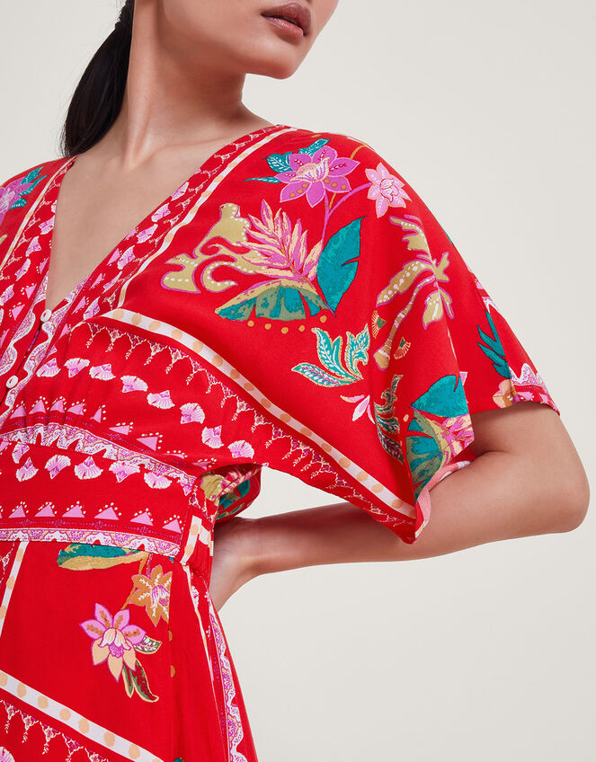 Sandie Floral Print Maxi Dress, Red (RED), large