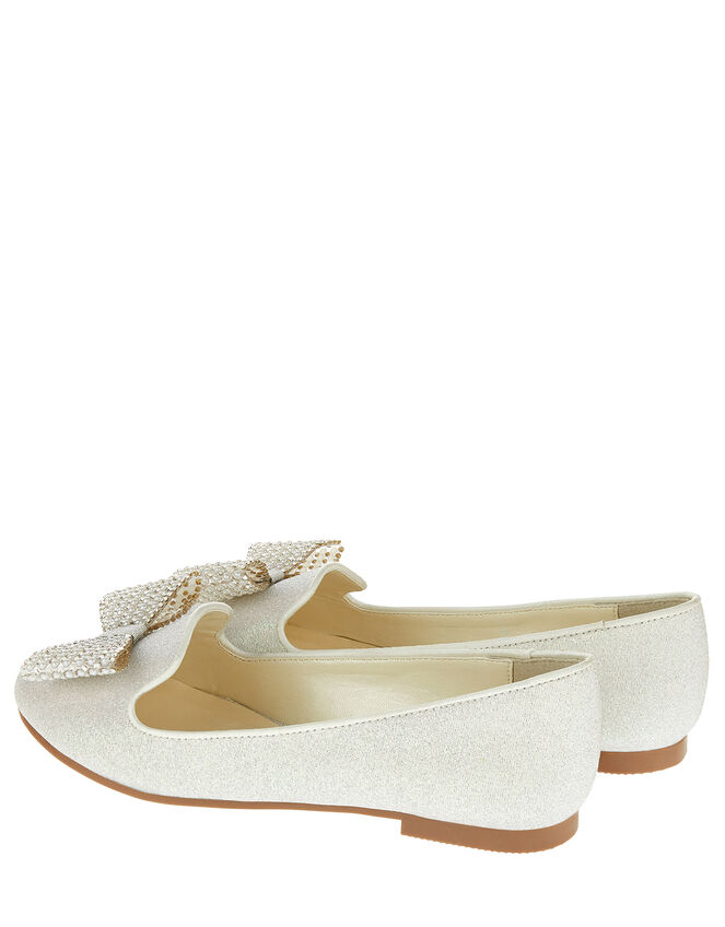 Sylvia Pearl Dazzle Bow Slippers, Ivory (IVORY), large