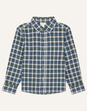 Check Shirt in Pure Cotton, Green (GREEN), large