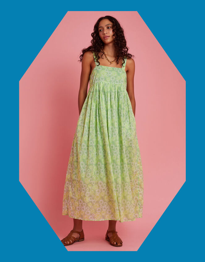 Scotch & Soda Sleeveless Floral Maxi Dress, Green (LIME), large
