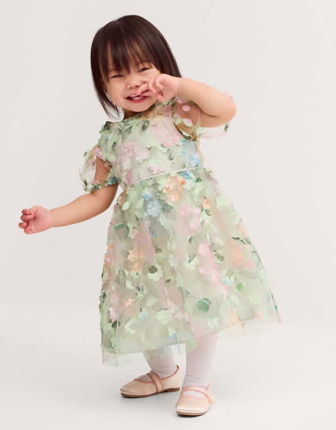 Baby Eliza Floral Appliqu&eacute; Party Dress, Multi (MULTI), large
