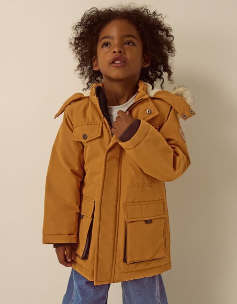 Water-Resistant Parka Coat, Tan (TAN), large