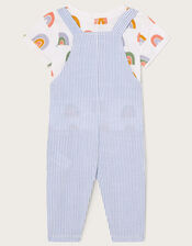 Newborn Rainbow T-Shirt Stripe Dungarees, Multi (MULTI), large