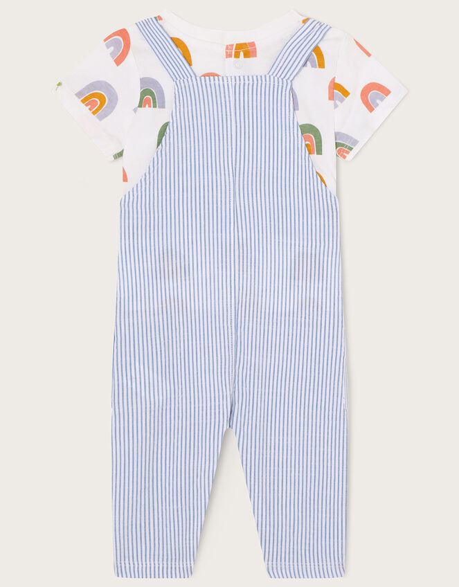 Newborn Rainbow T-Shirt Stripe Dungarees, Multi (MULTI), large