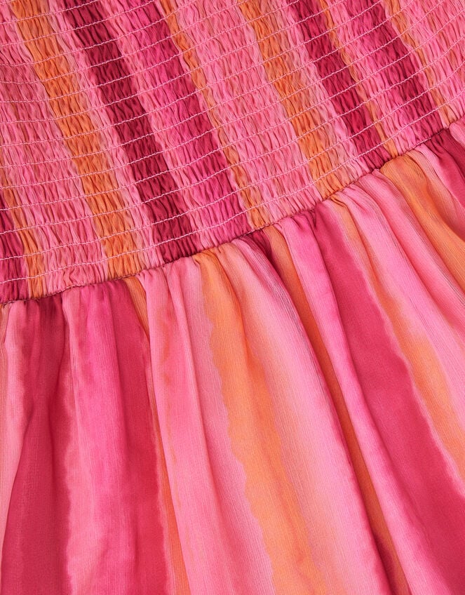 Tie-Dye Smocked Beach Dress, Pink (PINK), large
