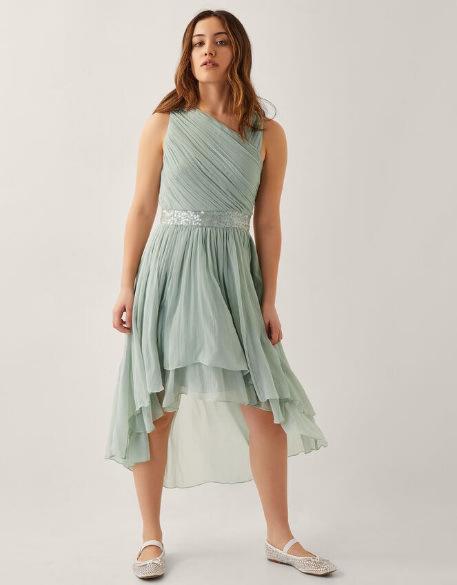 Abigail One-Shoulder Prom Dress, Green (SAGE), large