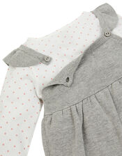 Newborn Baby Owl Knit Dress and Top Set, Grey (GREY), large