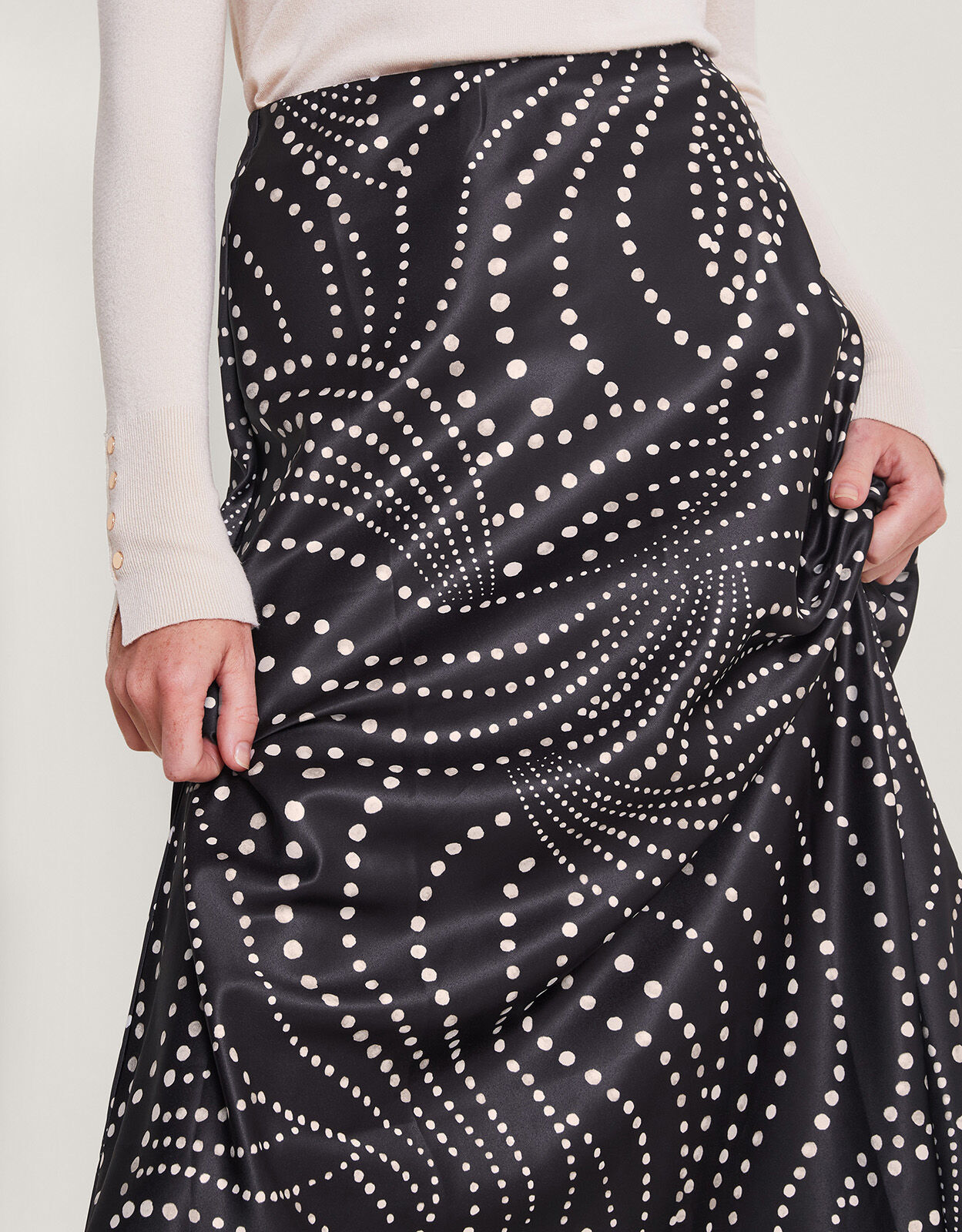 Satin midi skirt top warehouse