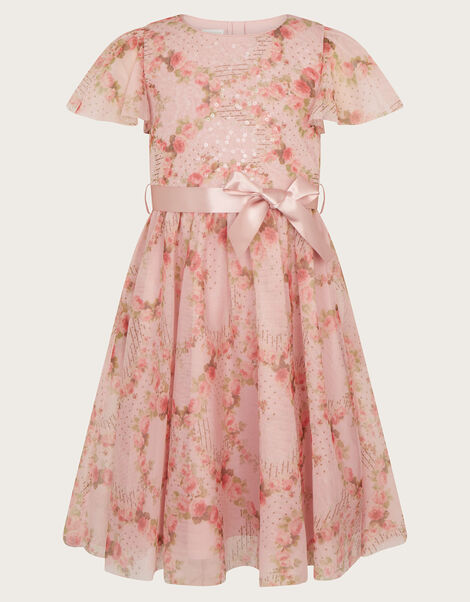 Rose Print Dress, Pink (PINK), large