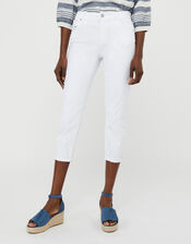 Idabella Cropped Jeans with Organic Cotton, White (WHITE), large