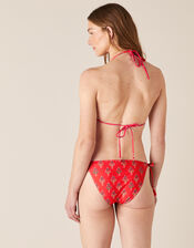 Floral Bikini Briefs with Recycled Polyester, Red (RED), large