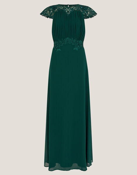 Elodie Lace Chiffon Bridesmaid Dress, Green (DARK GREEN), large