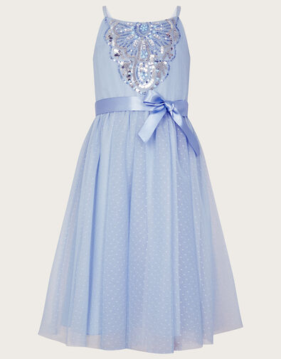 Luna Embellished Dress, Blue (BLUE), large