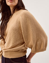 Codie &frac34; Sleeve Jumper, Brown (TOFFEE), large