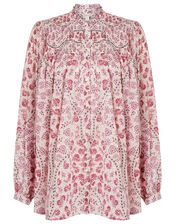 Printed Blouse in Pure Cotton, Ivory (IVORY), large