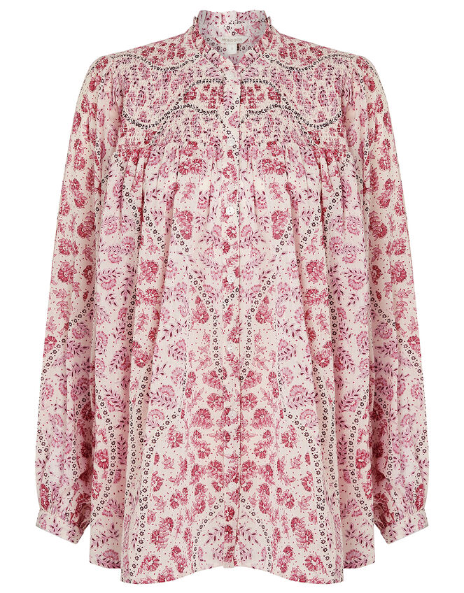 Printed Blouse in Pure Cotton, Ivory (IVORY), large